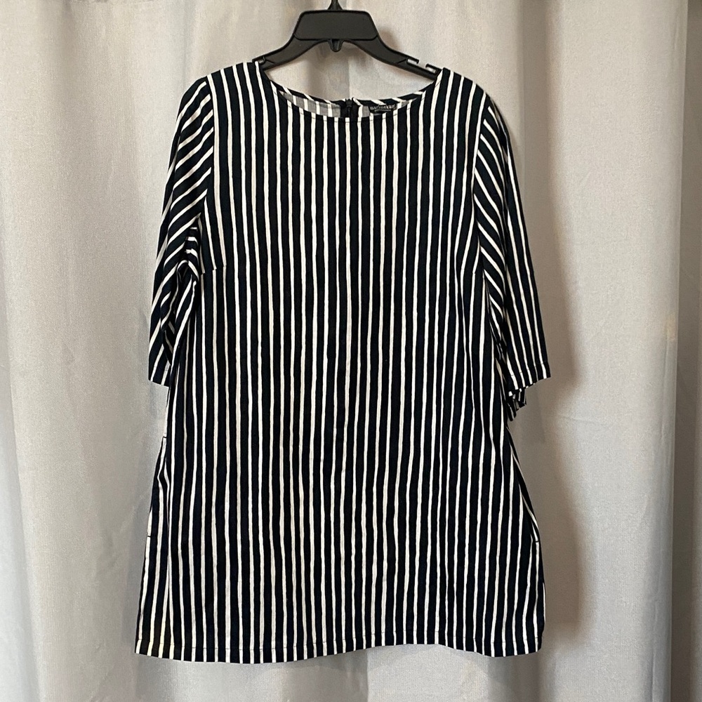 Marimekko Black and White Striped Dress